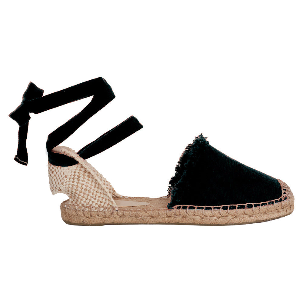 Flat Jeri Espadrille Black-Espadrille - Tramadie International