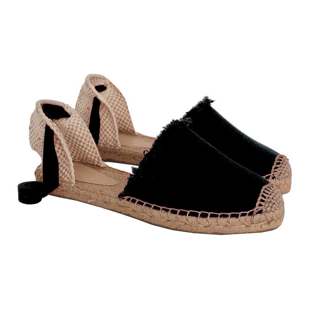 Flat Jeri Espadrille Black-Espadrille - Tramadie International