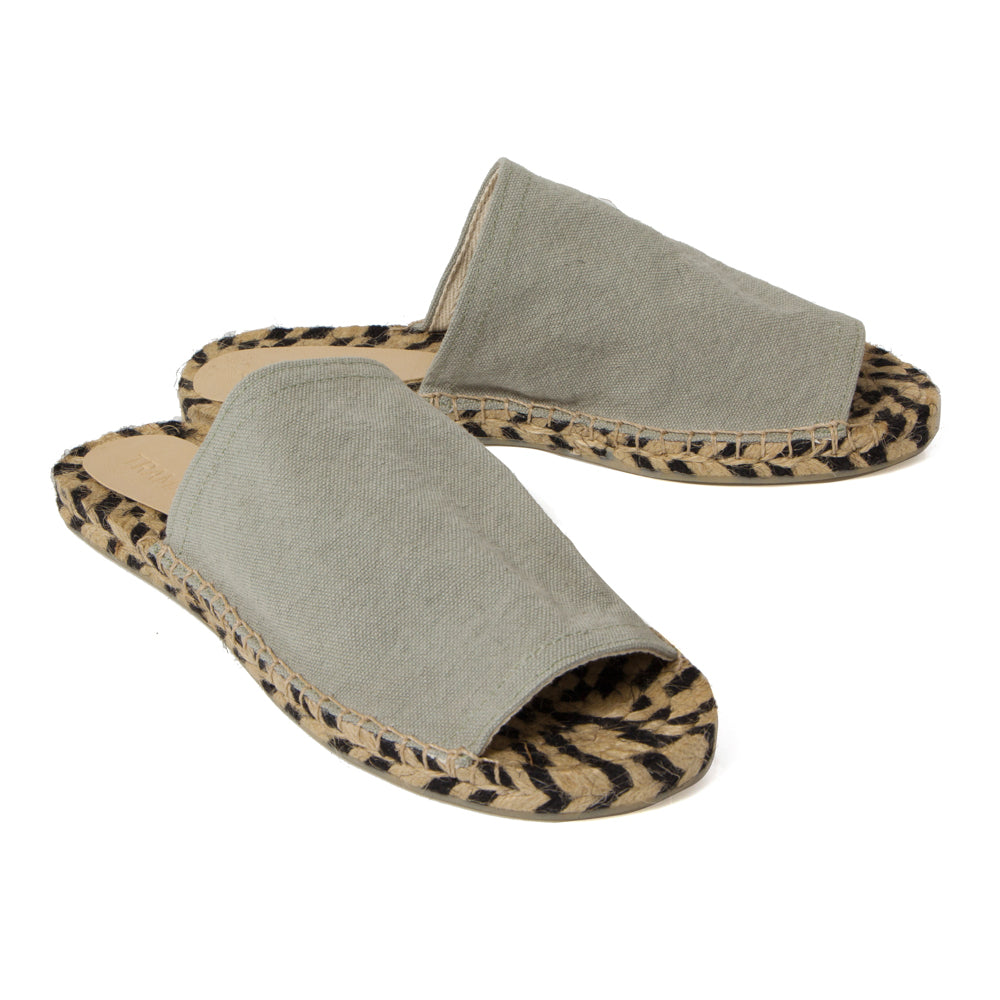 Flat Riviera Mule Kakhi-Espadrille Mule - Tramadie International